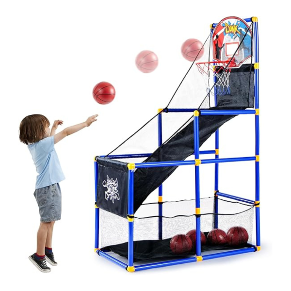 JOYIN Arcade Basketball Game Set with 4 Balls and Hoop for Kids
